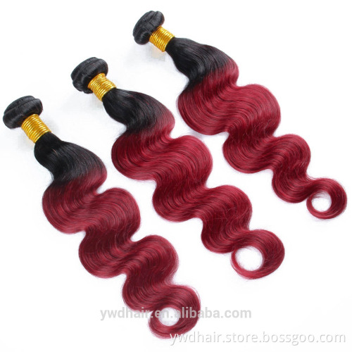 7A Ombre Color Malaysia Body Wave 3 /4 Bundles unprocessed Malaysia virgin hair Ombre Peruvian hair T1B/Burg Human Hair Weave